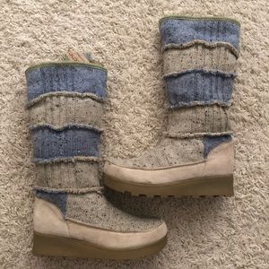 gotcha Cable Knit and Suede Winter Boots